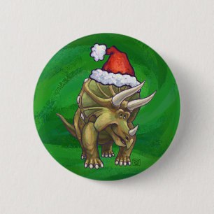 Chapa Redonda De 5 Cm Navidades de Triceratops Green