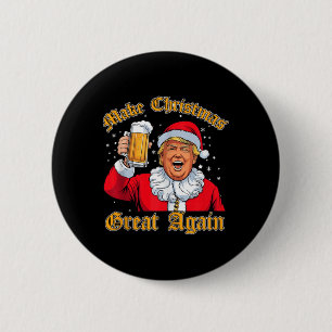 Chapa Redonda De 5 Cm Navidades de Trump beben cerveza Trump en 2024