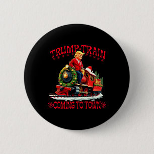 Chapa Redonda De 5 Cm Navidades de Trump llegan a la ciudad de Santa Tru