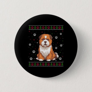 Chapa Redonda De 5 Cm Navidades de Zuchon Sweater Xmas Mascota Animal Do