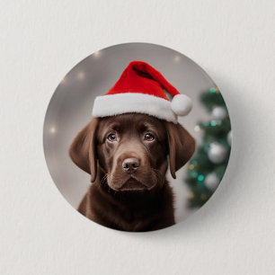 Chapa Redonda De 5 Cm Navidades del chocolate Labrador