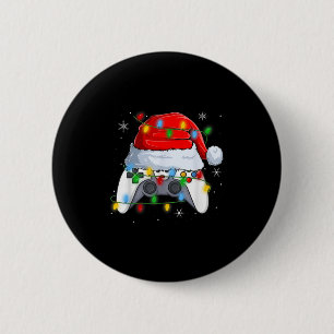 Chapa Redonda De 5 Cm Navidades del controlador de videojuegos iluminan