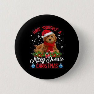 Chapa Redonda De 5 Cm Navidades del Cute Yorkshire Terrier Dog Merry Doo