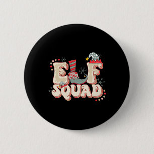 Chapa Redonda De 5 Cm Navidades del equipo de retro Elf coincidiendo con