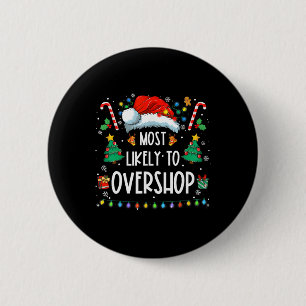 Chapa Redonda De 5 Cm Navidades Del Equipo Familiar De Compras En Exceso