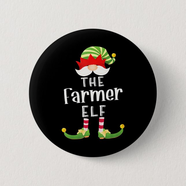Chapa Redonda De 5 Cm Navidades del grupo Elf de los agricultores Funny  (Anverso)