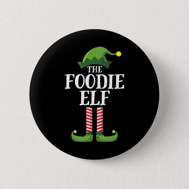 Chapa Redonda De 5 Cm Navidades del grupo familiar Foodie Elf Matching F (Anverso)