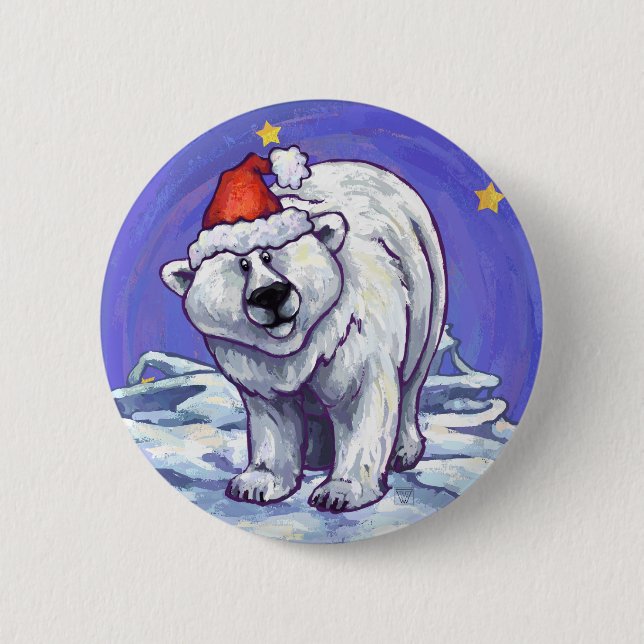 Chapa Redonda De 5 Cm Navidades del oso polar (Anverso)