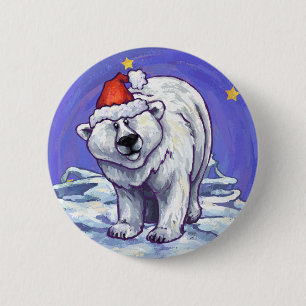 Chapa Redonda De 5 Cm Navidades del oso polar