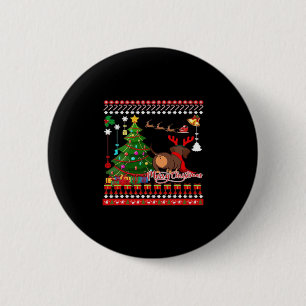 Chapa Redonda De 5 Cm Navidades del perro trasero de Dachshund con camis