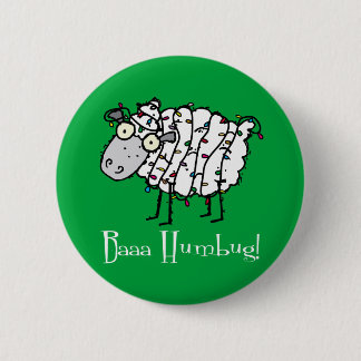 Chapa Redonda De 5 Cm Navidades divertidos de Baaa Bah Humbug