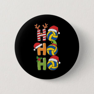 Chapa Redonda De 5 Cm Navidades divertidos de voleibol Ho Ho Ho Ho Volle