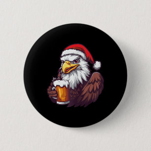 Chapa Redonda De 5 Cm Navidades divertidos Eagle Con Cómic De Cervezas