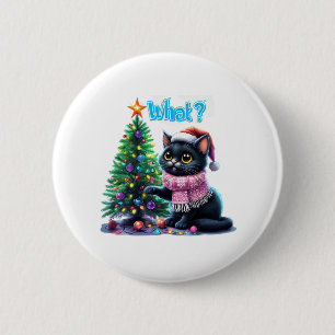 Chapa Redonda De 5 Cm Navidades divertidos gatitos ¿qué pasa con el Pega