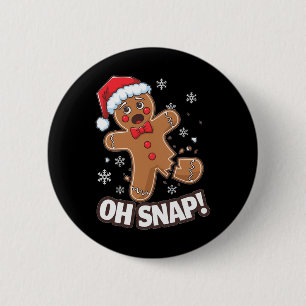 Chapa Redonda De 5 Cm Navidades divertidos Gingerbread Man Oh Snap Set P