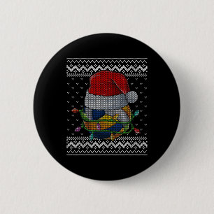 Chapa Redonda De 5 Cm Navidades divertidos voleibol Santa Hat navidad pi
