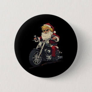 Chapa Redonda De 5 Cm Navidades Donald Trump motociclista Funny Santa
