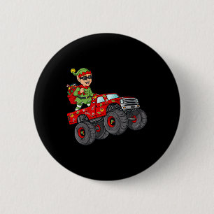 Chapa Redonda De 5 Cm Navidades Elf Riding Monster Camión Niños Familia
