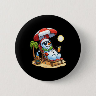 Chapa Redonda De 5 Cm Navidades En Julio Divertido Snowman Summer Fun Be