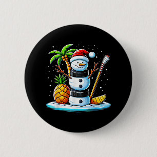 Chapa Redonda De 5 Cm Navidades En Julio Hockey De Verano Snowman Funny