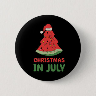 Chapa Redonda De 5 Cm Navidades En Julio Watermelon Xmas Árboles Hombres