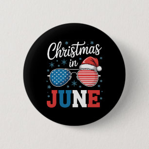 Chapa Redonda De 5 Cm Navidades En Junio Sungles Santa Hat La Bandera Es