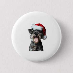 Chapa Redonda De 5 Cm Navidades en miniatura de Schnauzer