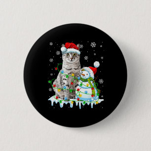 Chapa Redonda De 5 Cm Navidades encienden a Snowman egipcio Mau Cat Pet