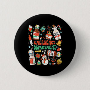 Chapa Redonda De 5 Cm Navidades Er Departamento De Emergencia De Enferme