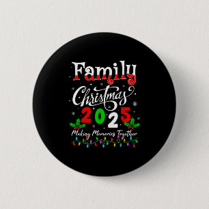Chapa Redonda De 5 Cm Navidades familiares 2025 en pijama de Navidad