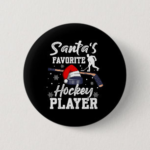 Chapa Redonda De 5 Cm Navidades favoritos de hockey de Santa Ana Pajama