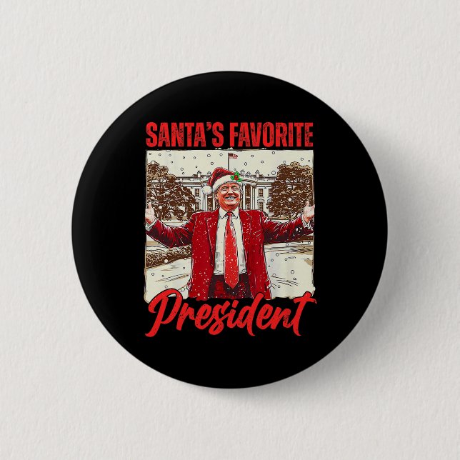 Chapa Redonda De 5 Cm Navidades favoritos de Santa Claus Trump 2024 (Anverso)