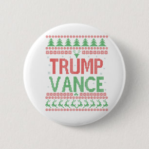 Chapa Redonda De 5 Cm Navidades feos republicanos de Trump vance celebra