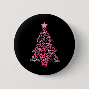 Chapa Redonda De 5 Cm Navidades Fiesta de Cáncer de Mama Pelea Cinta Ros
