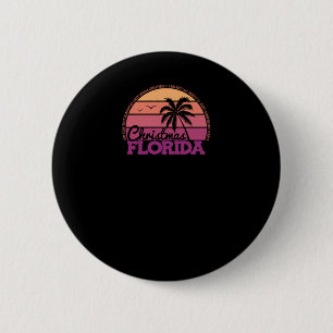 Chapa Redonda De 5 Cm Navidades Florida Retro Sunset Logotipo del Orgull