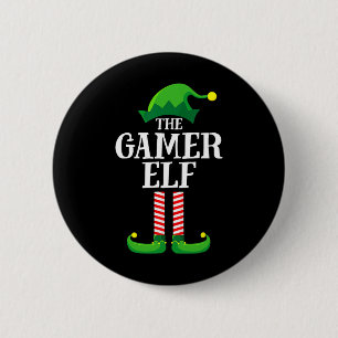 Chapa Redonda De 5 Cm Navidades Gamer Elf Grupo familiar coincidente Chr