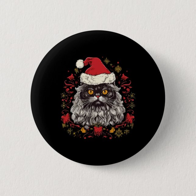 Chapa Redonda De 5 Cm Navidades gatos persas (Anverso)