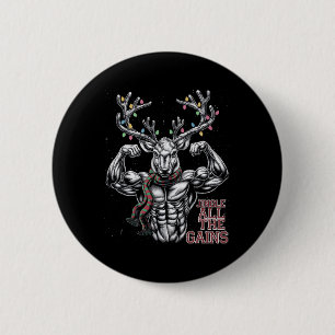 Chapa Redonda De 5 Cm Navidades Gimnasio De Renos Jingle Todo Ganado