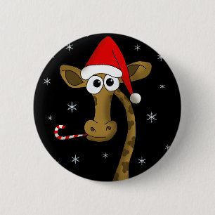 Chapa Redonda De 5 Cm Navidades giraffe