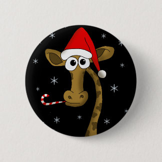 Chapa Redonda De 5 Cm Navidades giraffe
