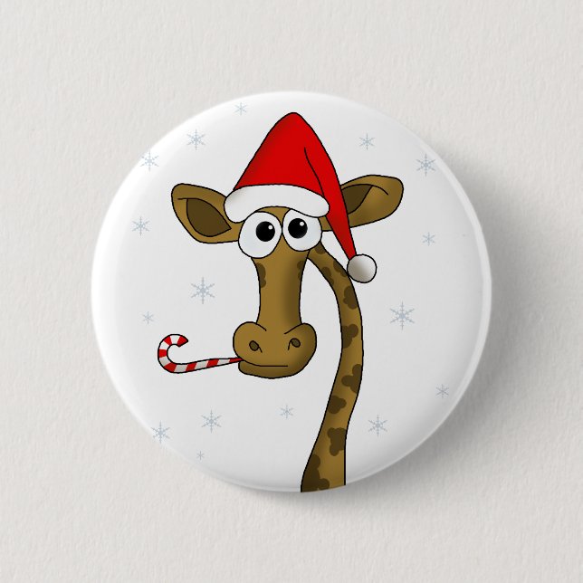 Chapa Redonda De 5 Cm Navidades giraffe (Anverso)