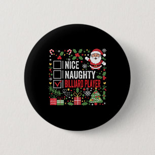 Chapa Redonda De 5 Cm Navidades graciosos de Nice Naughty Billiard Playe