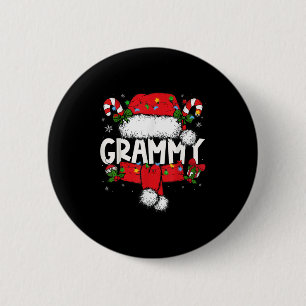 Chapa Redonda De 5 Cm Navidades Grammy Pajama Santa Claus Matchin