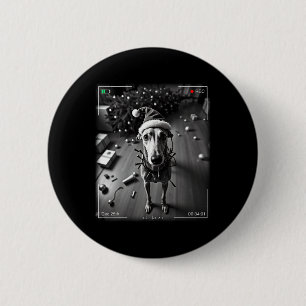 Chapa Redonda De 5 Cm Navidades Greyhound Atrapado A Cámara