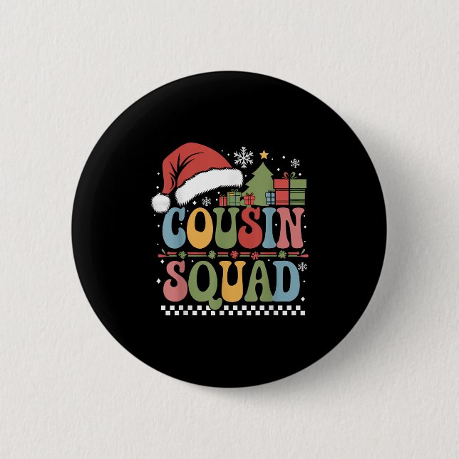 Chapa Redonda De 5 Cm Navidades Groovy Primo Squad Xmas Coincidiendo Niñ (Anverso)