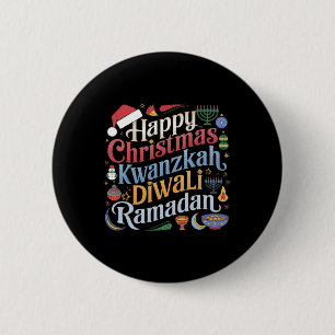 Chapa Redonda De 5 Cm Navidades Hanukkah Kwanzaa Diwali Ramadan