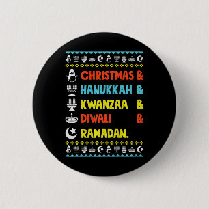 Chapa Redonda De 5 Cm Navidades Hanukkah Kwanzaa Diwali Ramadan Gracioso