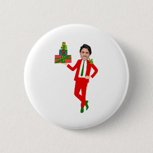 Chapa Redonda De 5 Cm navidades justin trudeau