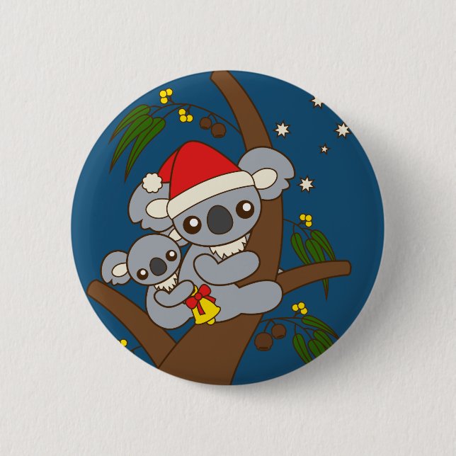 Chapa Redonda De 5 Cm Navidades Koalas (Anverso)