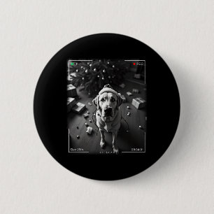 Chapa Redonda De 5 Cm Navidades Labrador Recuperador Atrapado A Cámara
